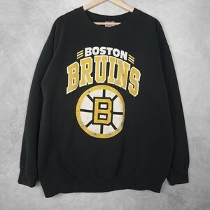 Vintage Boston Bruins Sweatshirt Mens Large Black NHL Hockey Nutmeg USA 90s